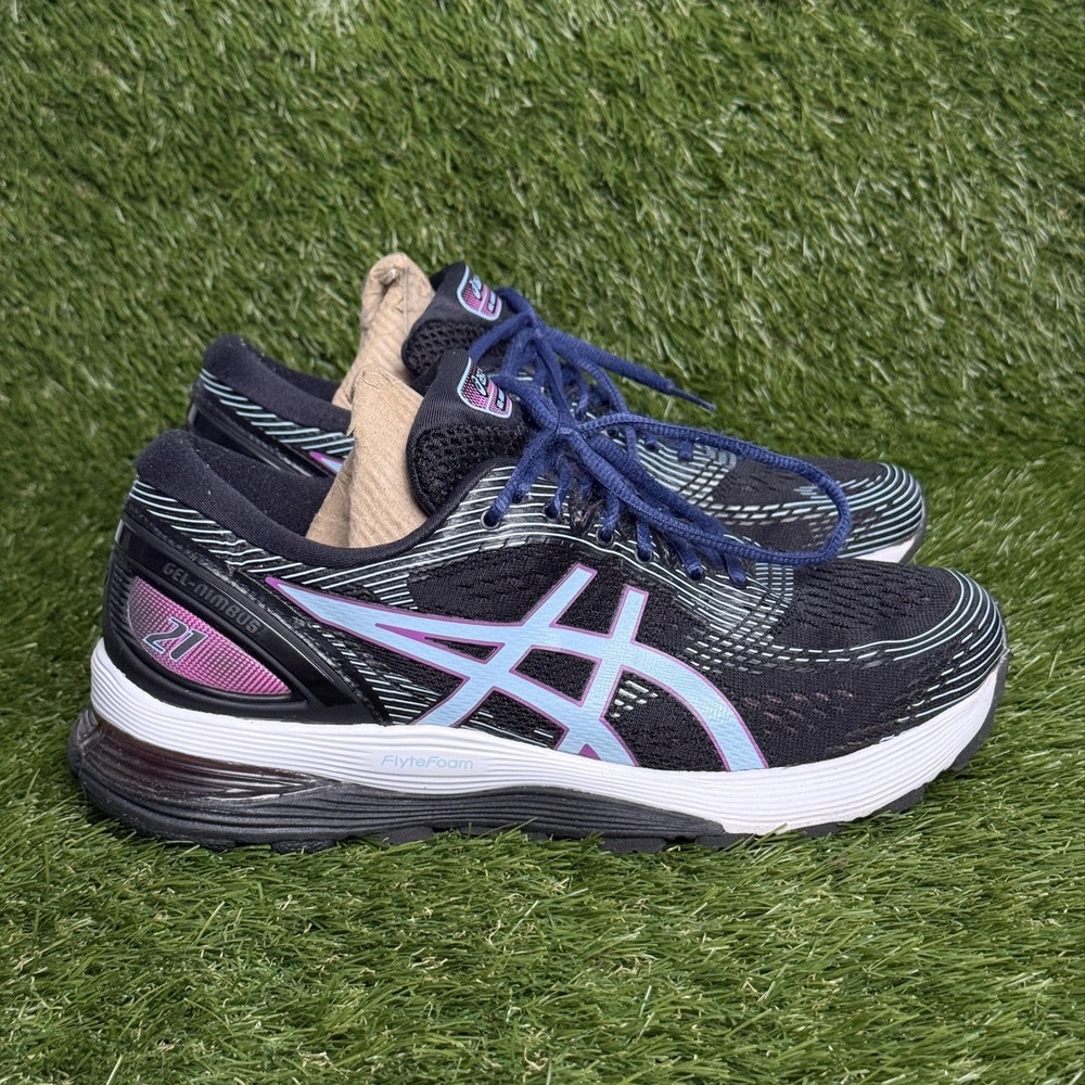 Asics Gel-Nimbus 21 Black Skylight Running Shoes Women's Size 8.5 1012A551